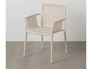 Chaise d'extérieur avec accoudoirs en polypropylène - MYKONOS BEIGE