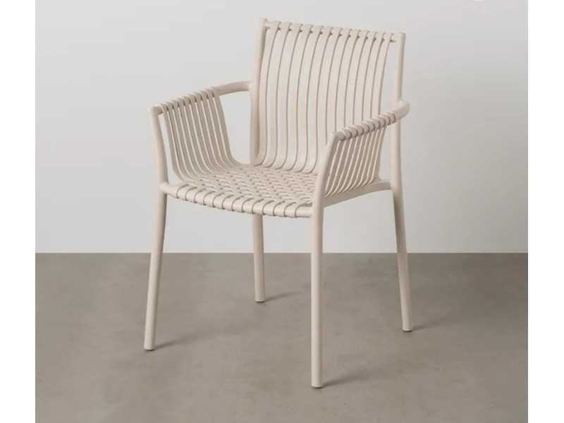 Outdoor chair with polypropylene arms - MYKONOS BEIGE