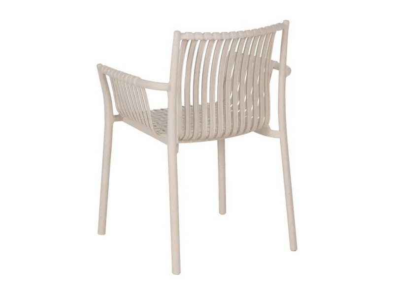 Chaise d'extérieur avec accoudoirs en polypropylène - MYKONOS BEIGE