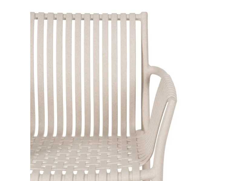 Chaise d'extérieur avec accoudoirs en polypropylène - MYKONOS BEIGE