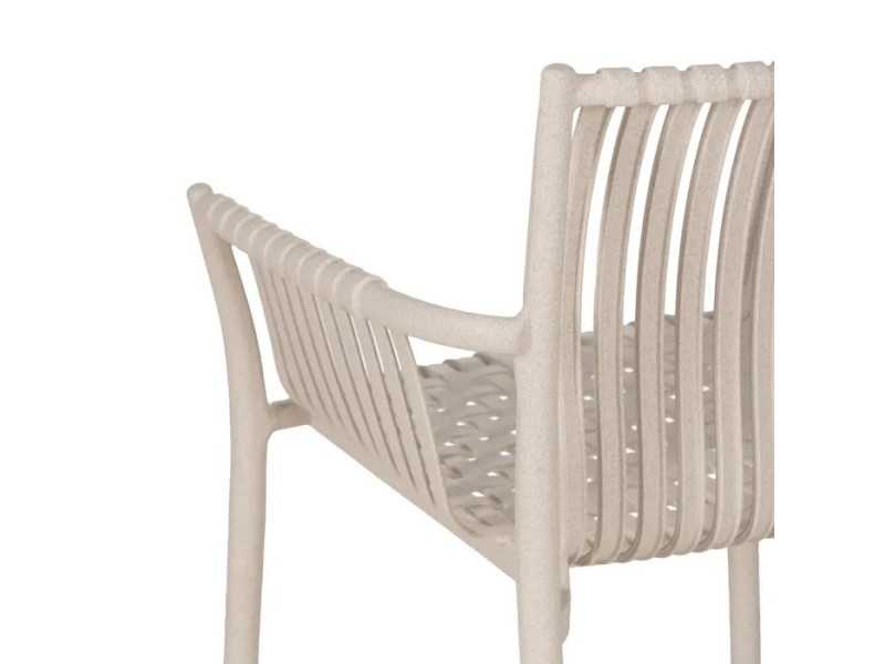 Chaise d'extérieur avec accoudoirs en polypropylène - MYKONOS BEIGE