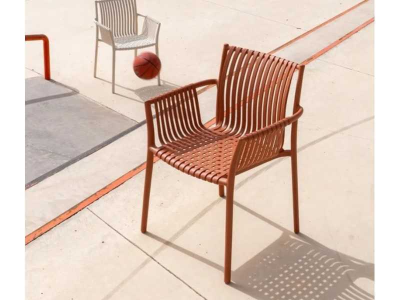Outdoor chair with polypropylene arms - MYKONOS CALDERA