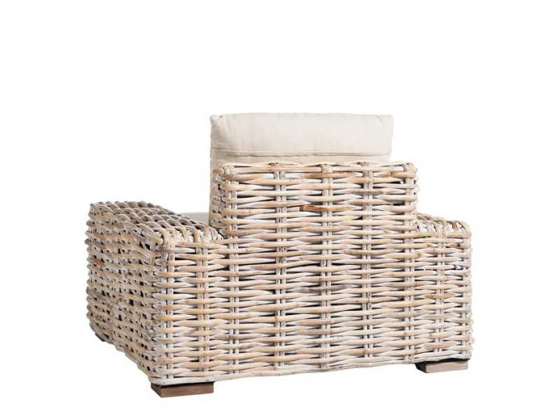 Upholstered rattan armchair - BAMBO
