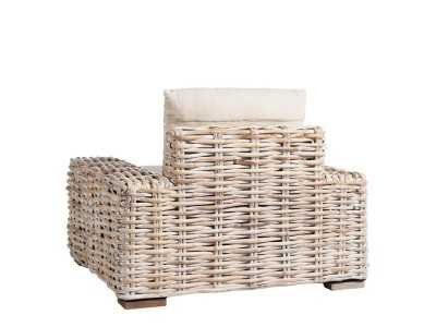 Upholstered rattan armchair - BAMBO Upholstered rattan armchair - BAMBO