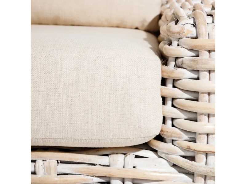 Upholstered rattan armchair - BAMBO