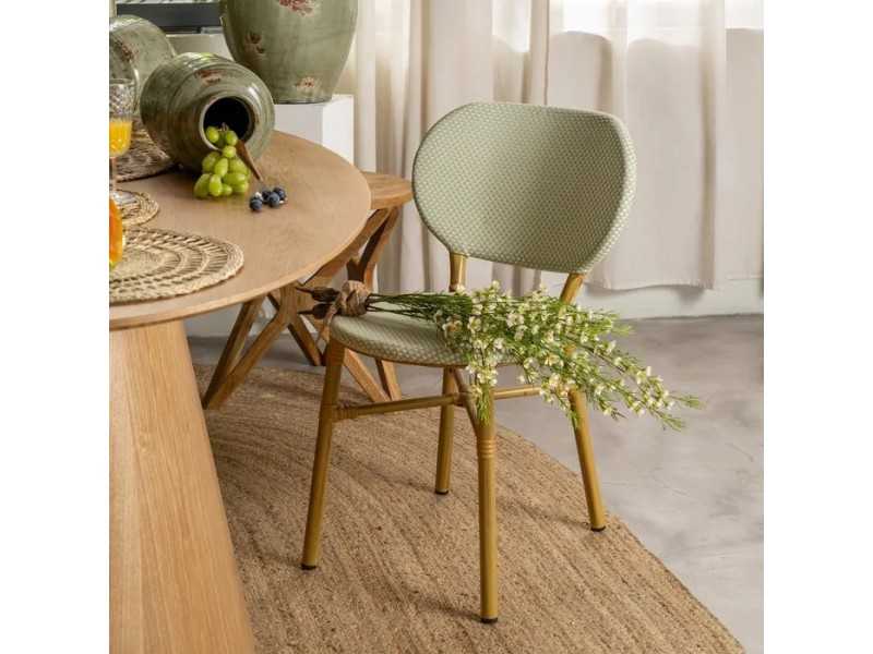 Outdoor chair made of aluminum and textilene - FLOWER AGUA MARINA