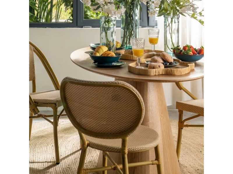 Silla para exterior de aluminio y textileno - FLOWER BEIGE