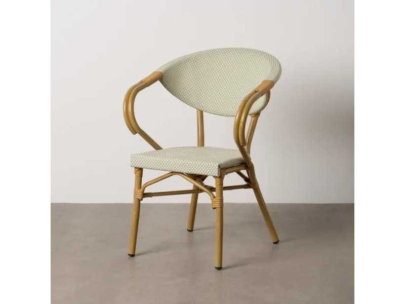 Chaise d'extérieur avec accoudoirs en aluminium et textilène - GARTEN AGUAMARINA