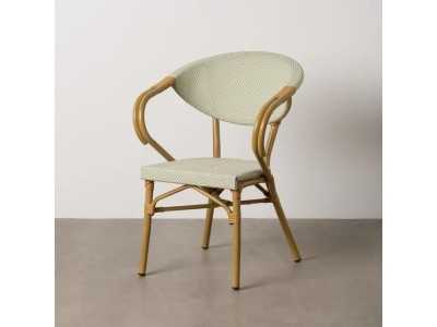 Outdoor aluminum chair with arms and textilene - GARTEN AGUAMARINA