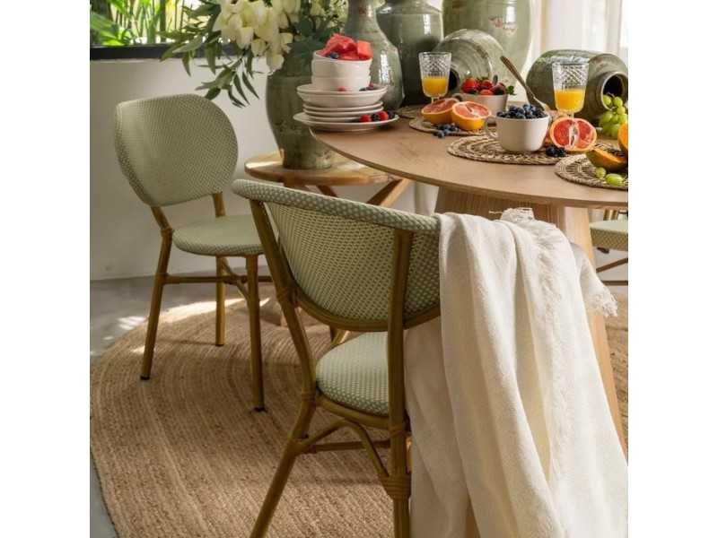 Outdoor aluminum chair with arms and textilene - GARTEN AGUAMARINA