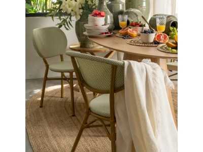 Outdoor aluminum chair with arms and textilene - GARTEN AGUAMARINA