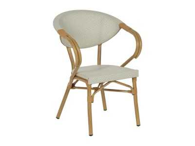 Outdoor aluminum chair with arms and textilene - GARTEN AGUAMARINA
