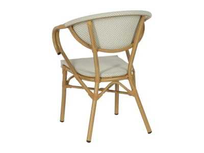 Outdoor aluminum chair with arms and textilene - GARTEN AGUAMARINA