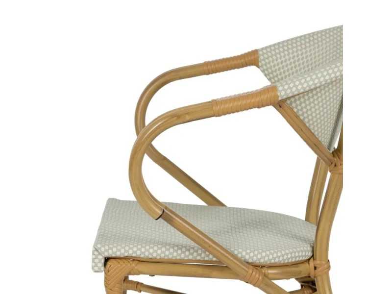 Silla para exterior con brazos de aluminio y textileno - GARTEN AGUAMARINA