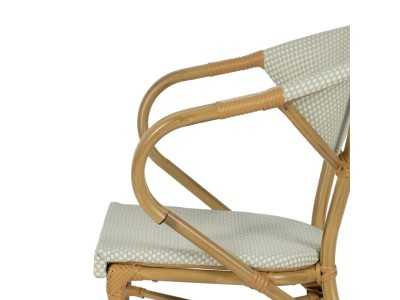 Chaise d'extérieur avec accoudoirs en aluminium et textilène - GARTEN AGUAMARINA