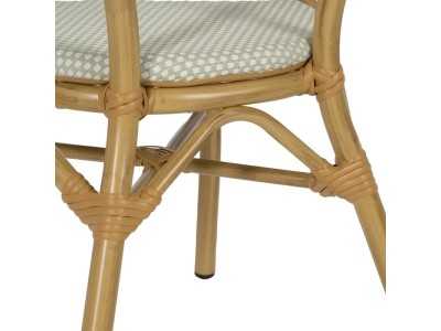 Outdoor aluminum chair with arms and textilene - GARTEN AGUAMARINA