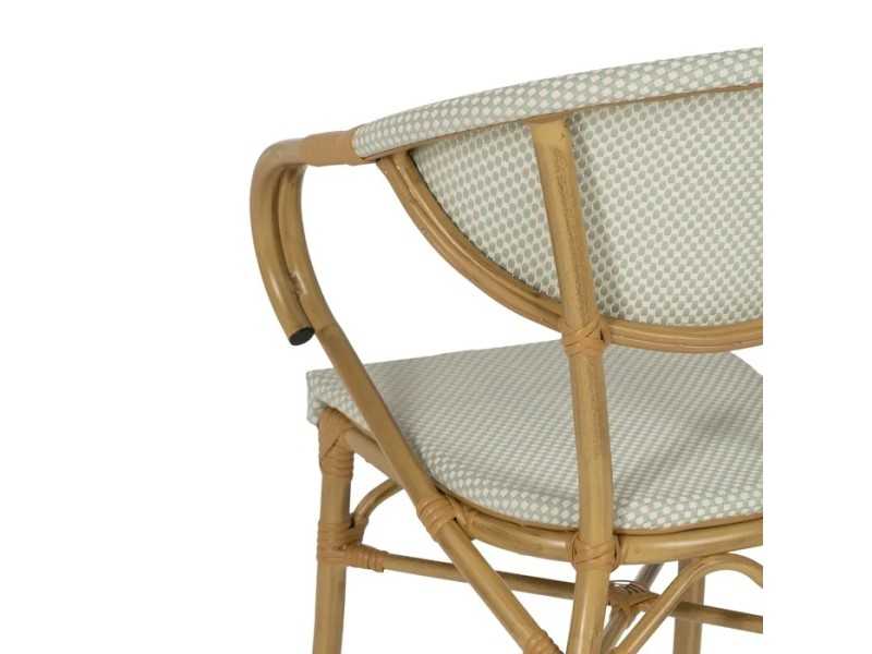 Silla para exterior con brazos de aluminio y textileno - GARTEN AGUAMARINA