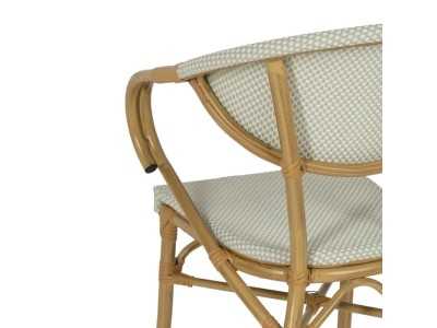Outdoor aluminum chair with arms and textilene - GARTEN AGUAMARINA