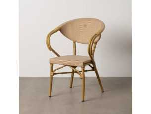 Outdoor aluminum chair with arms and textilene - GARTEN BEIGE 2