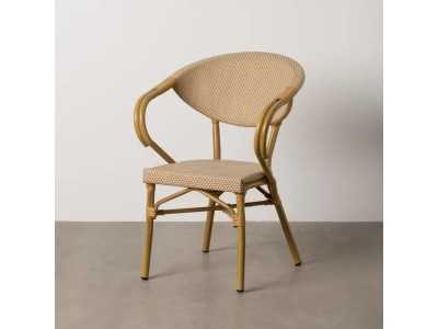 Silla para exterior con brazos de aluminio y textileno - GARTEN BEIGE Silla para exterior con brazos de aluminio y textileno - GARTEN BEIGE