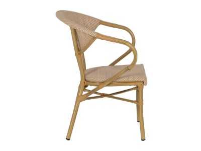 Silla para exterior con brazos de aluminio y textileno - GARTEN BEIGE Silla para exterior con brazos de aluminio y textileno - GARTEN BEIGE