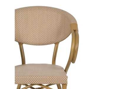 Silla para exterior con brazos de aluminio y textileno - GARTEN BEIGE Silla para exterior con brazos de aluminio y textileno - GARTEN BEIGE