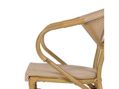 Silla para exterior con brazos de aluminio y textileno - GARTEN BEIGE Silla para exterior con brazos de aluminio y textileno - GARTEN BEIGE