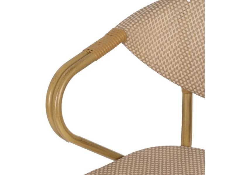 Chaise d'extérieur avec accoudoirs en aluminium et textilène - GARTEN BEIGE