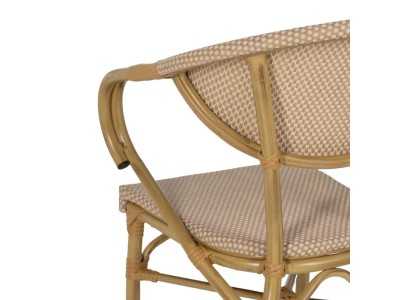 Silla para exterior con brazos de aluminio y textileno - GARTEN BEIGE Silla para exterior con brazos de aluminio y textileno - GARTEN BEIGE