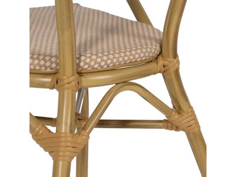 Chaise d'extérieur avec accoudoirs en aluminium et textilène - GARTEN BEIGE