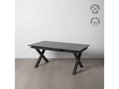 Extendable garden table with porcelain top and aluminum frame - HITZE ANTRACITA
