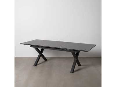 Extendable garden table with porcelain top and aluminum frame - HITZE ANTRACITA