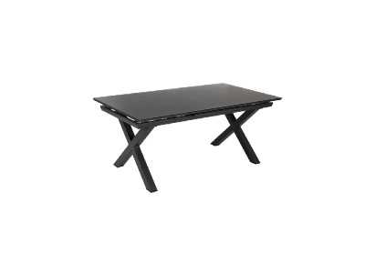 Extendable garden table with porcelain top and aluminum frame - HITZE ANTRACITA