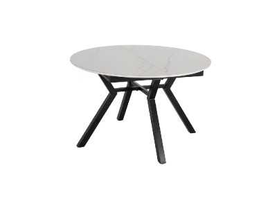 Mesa de jardín redonda extensible con tapa porcelánico - HOREK A