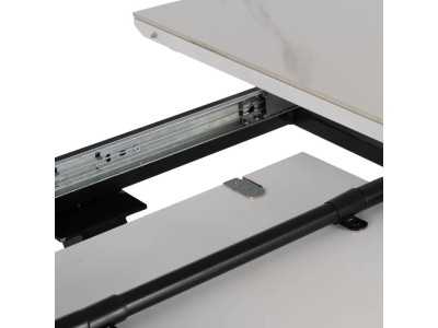 Mesa de jardín redonda extensible con tapa porcelánico - HOREK A