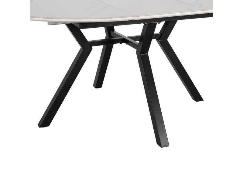 Table de jardin ronde extensible avec plateau en porcelaine - HOREK A