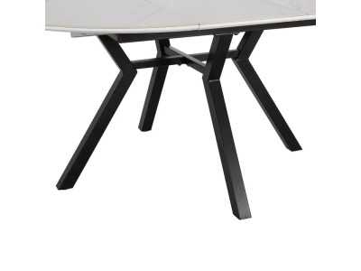 Mesa de jardín redonda extensible con tapa porcelánico - HOREK A
