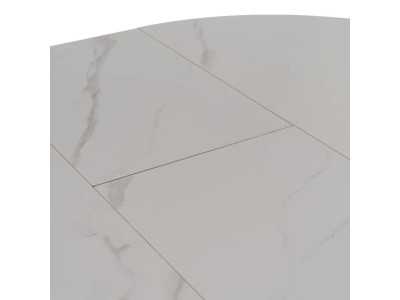 Mesa de jardín redonda extensible con tapa porcelánico - HOREK A