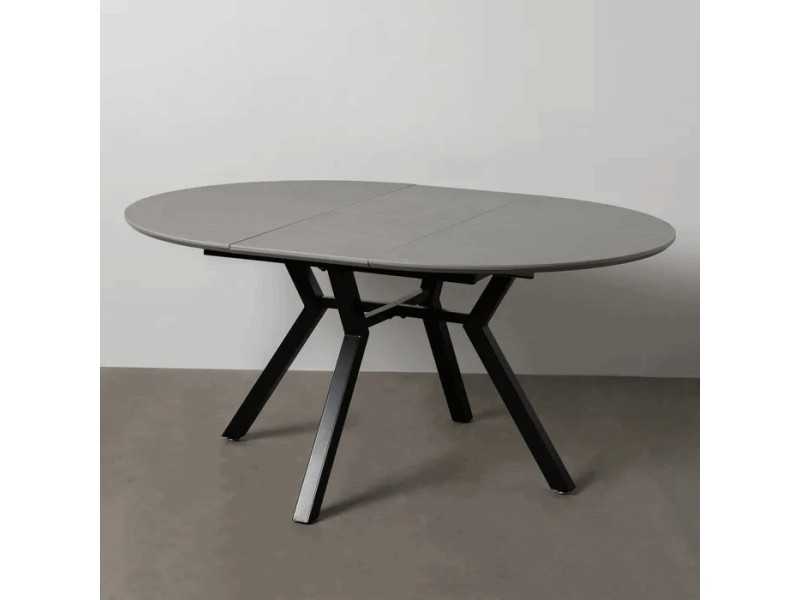 Mesa de jardín redonda extensible con tapa porcelánico - HOREK B