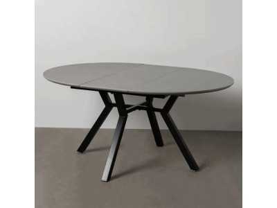 Mesa de jardín redonda extensible con tapa porcelánico - HOREK B Mesa de jardín redonda extensible con tapa porcelánico - HOREK B