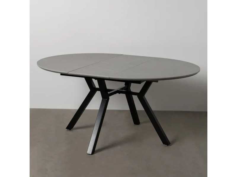 Mesa de jardín redonda extensible con tapa porcelánico - HOREK B
