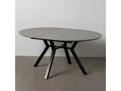 Mesa de jardín redonda extensible con tapa porcelánico - HOREK B Mesa de jardín redonda extensible con tapa porcelánico - HOREK B