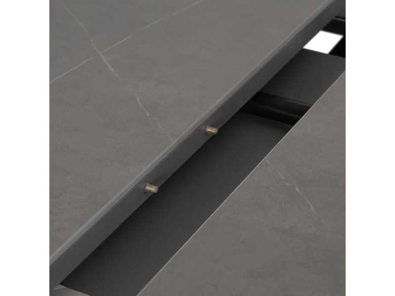 Mesa de jardín redonda extensible con tapa porcelánico - HOREK B