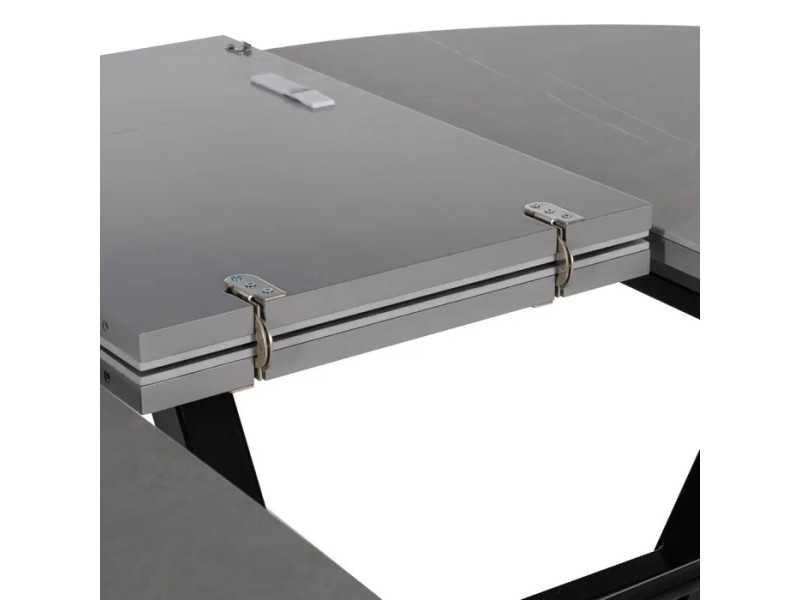 Mesa de jardín redonda extensible con tapa porcelánico - HOREK B