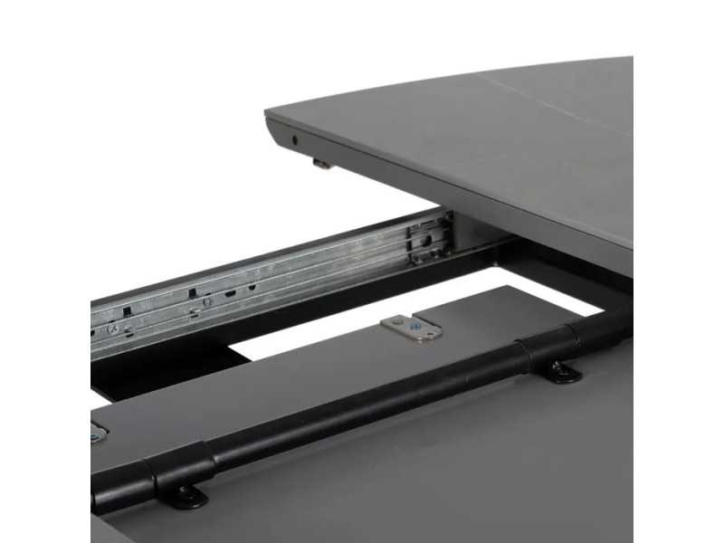 Mesa de jardín redonda extensible con tapa porcelánico - HOREK B