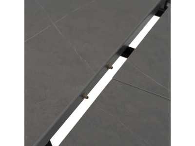 Mesa de jardín redonda extensible con tapa porcelánico - HOREK B Mesa de jardín redonda extensible con tapa porcelánico - HOREK B