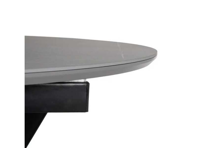 Mesa de jardín redonda extensible con tapa porcelánico - HOREK B