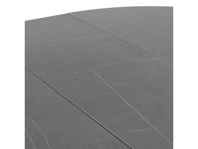 Mesa de jardín redonda extensible con tapa porcelánico - HOREK B
