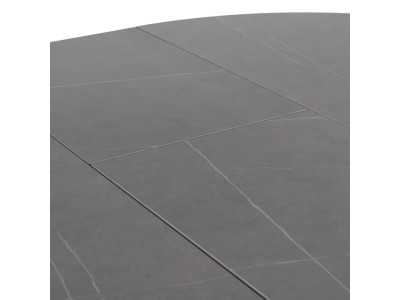 Mesa de jardín redonda extensible con tapa porcelánico - HOREK B Mesa de jardín redonda extensible con tapa porcelánico - HOREK B