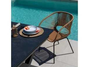 Chaise d'extérieur en acier et polyéthylène - MAYKA
